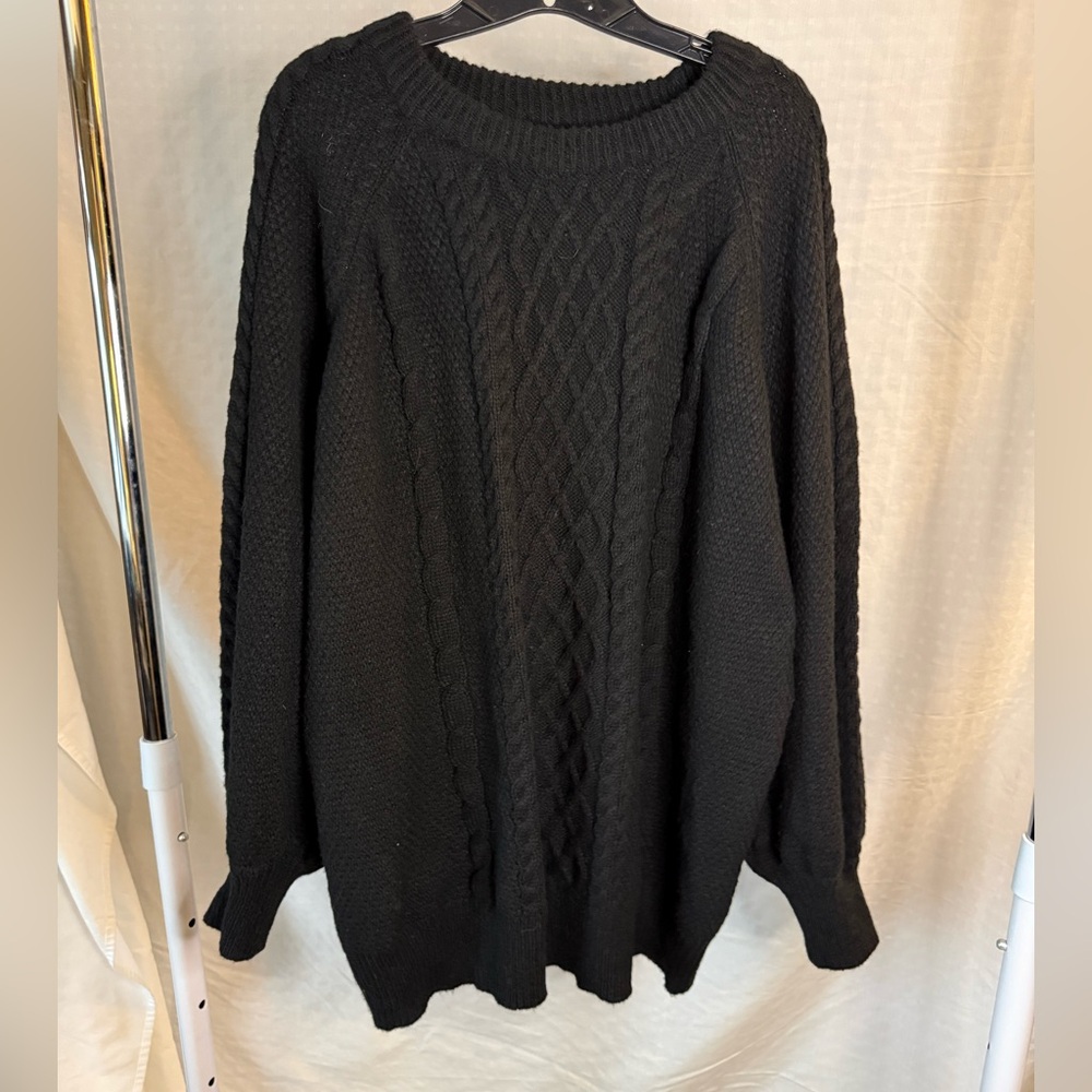Elegant Black Cable Knit Turtleneck Sweater